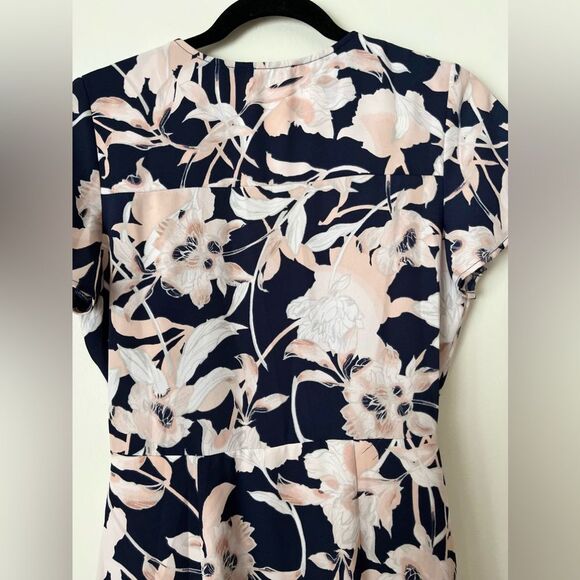 Nordstrom Leith floral print short valance sleeve, V-neck wrap dress, lined, S - Picture 15 of 15